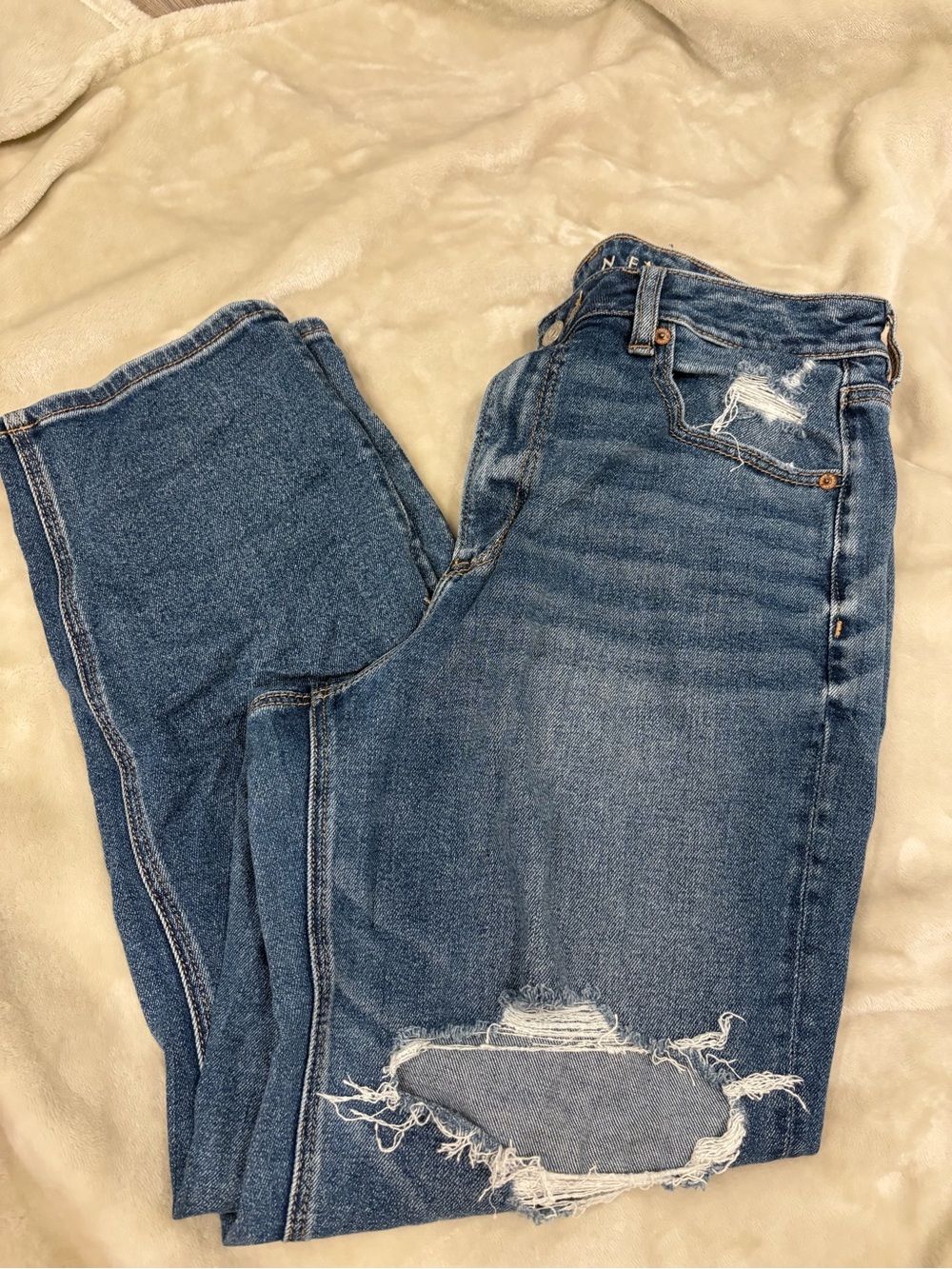 American Eagle Outfitters Distressed Blue Skinny Jeans